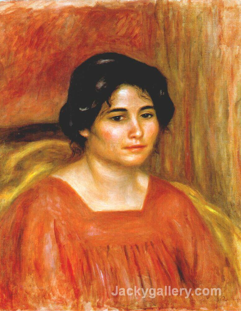 Gabrielle in a Red Blouse by Pierre Auguste Renoir paintings reproduction